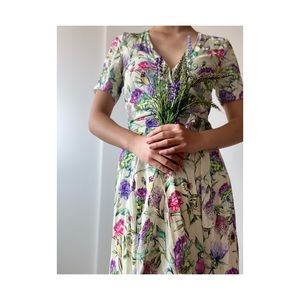 Beautiful Multi-Colored Floral Wrap Dress.
